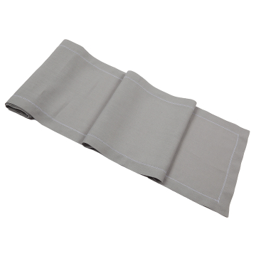 Silver Grey Hemstitched Linen Runner