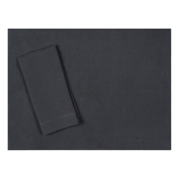 Slate charcoal grey gray linen cloth placemat
