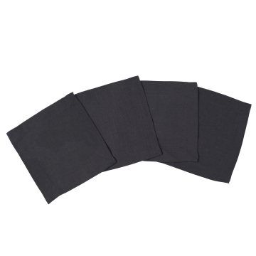 Slate Charcoal Grey Linen Cocktail Napkin Coaster