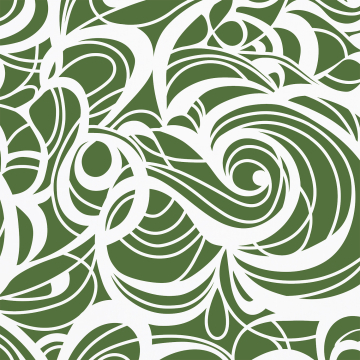Huddleson green and white swirl printed Italian linen tablecloth