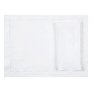 White Linen Hemstitched Placemat