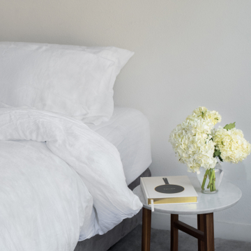Huddleson white linen fitted sheet deep pocket luxury