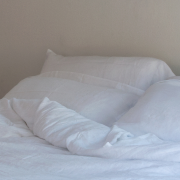 Huddleson white pure Italian linen vintage washed pillow case