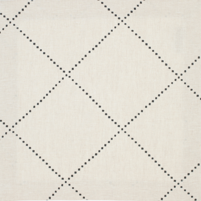 natural linen napkin with black check diamond moroccan print