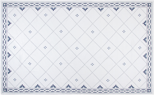 Anfa Blue and White Linen Tablecloth