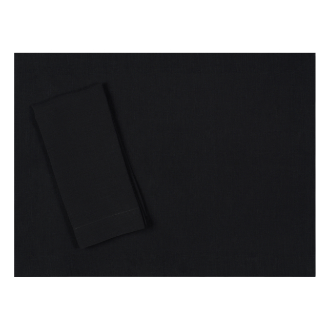 Black Italian Pure Linen Placemat