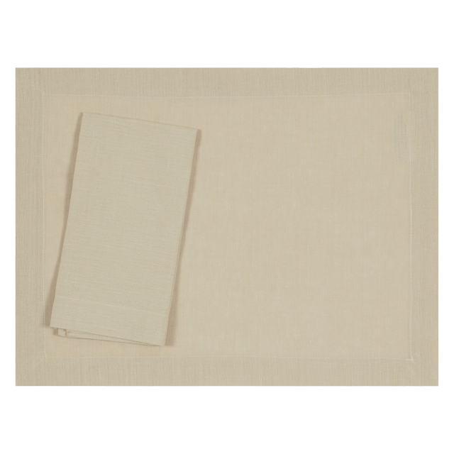 Camel honey caramel gold linen placemat placesetting set 