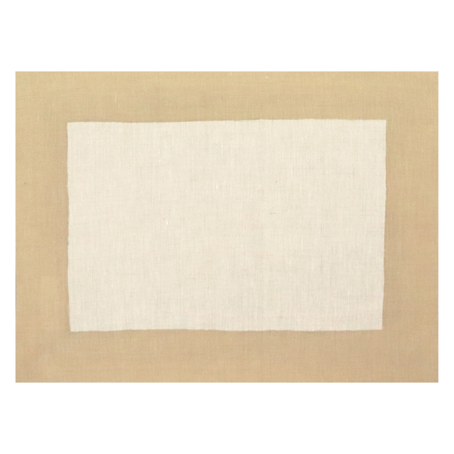 Huddleson Cant Natural Linen Placemat with Gold Placemat