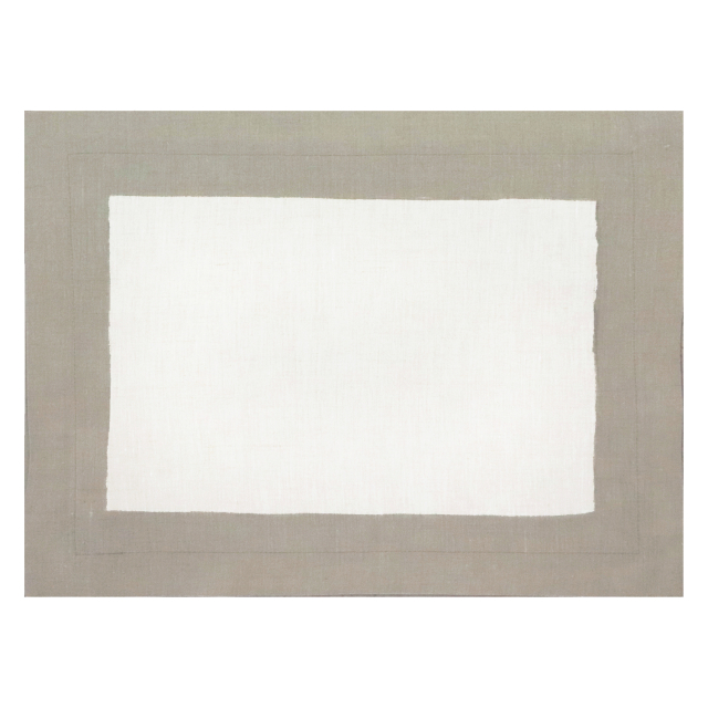 Huddleson Natural Linen Napkin Green Border