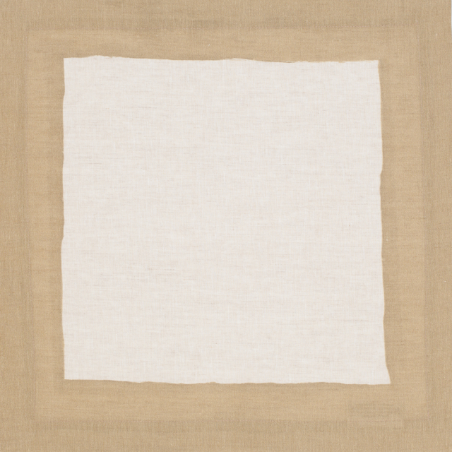 Cinta Natural Linen Napkin with Gold Yellow Border