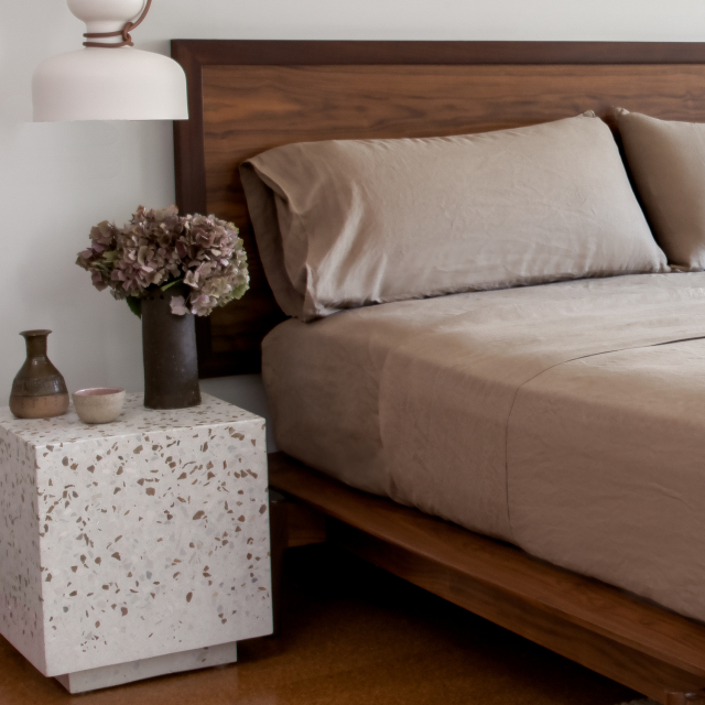 Huddleson Coffee Brown Italian Linen Fitted Sheet