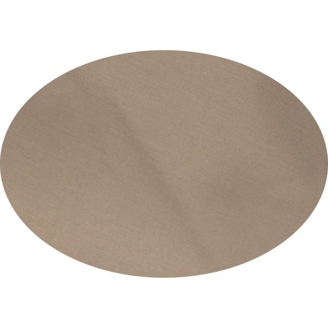 Coffee Brown Oval Linen Tablecloth