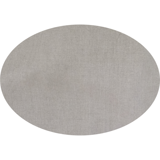 Dark natural oval linen tablecloth