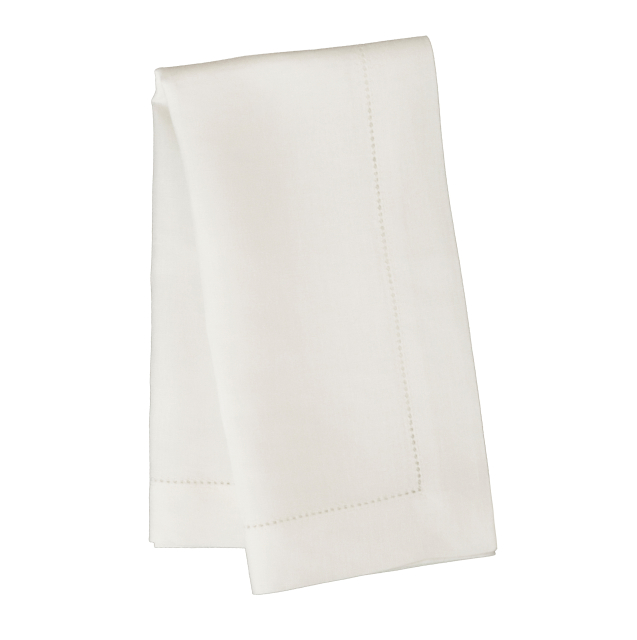 Ivory luxury hemstitched linen napkin