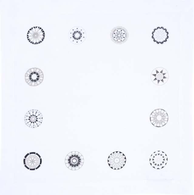 Lace Modern Linen Napkin White Grey