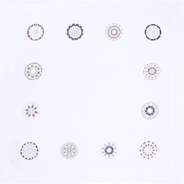 Modern Lace White and Red Linen Napkin