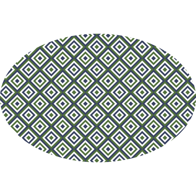 Huddleson Maze Geometric Print Oval Linen Tablecloth