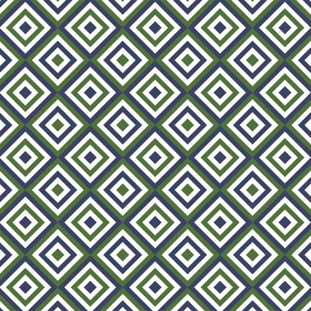 Huddleson Maze Blue Green Geometric Printed Linen Tablecloth