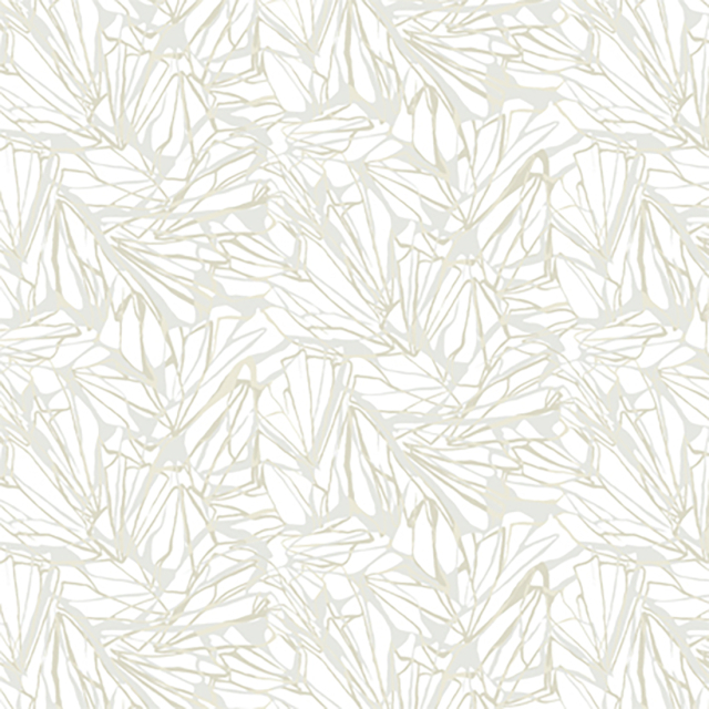 White linen square tablecloth with gold and silver organic print