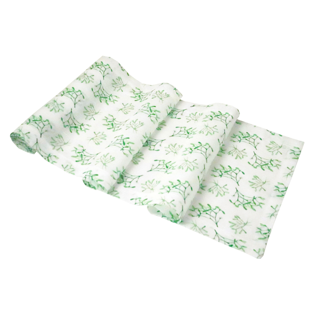 Mistletoe print Christmas linen table runner