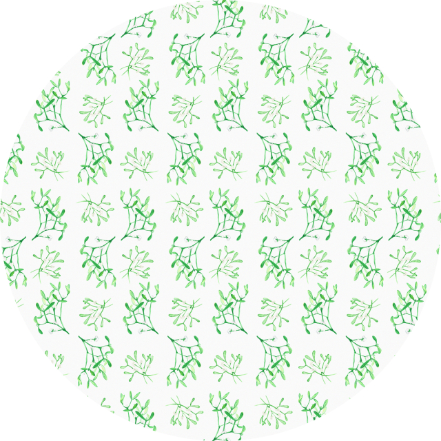 Mistletoe print round linen tablecloth 
