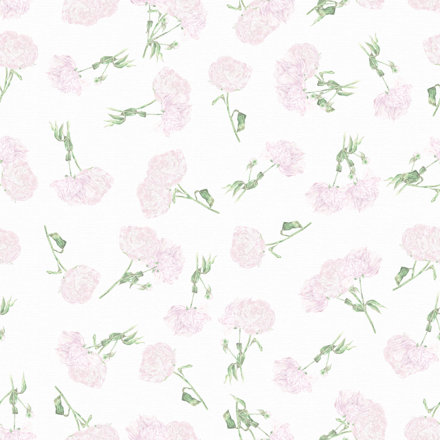 Peony Floral Pink White Green Square Linen Tablecloth