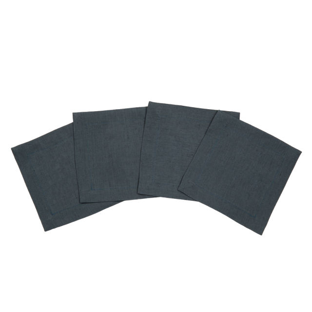 Petrol Green Linen Cocktail Napkin