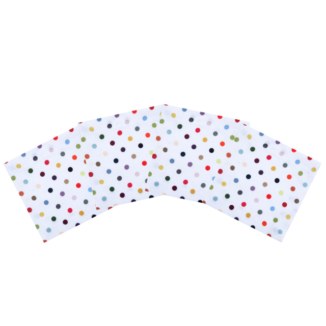 Piccadilly Multicolor Polka Dot Linen Cocktail Napkin