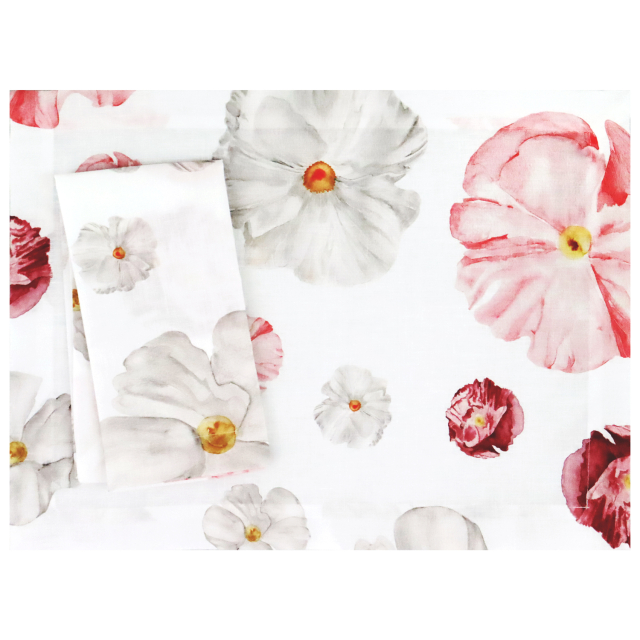 Poppy linen placemat floral
