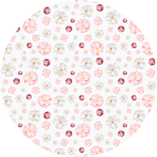 Poppy print floral round linen tablecloth