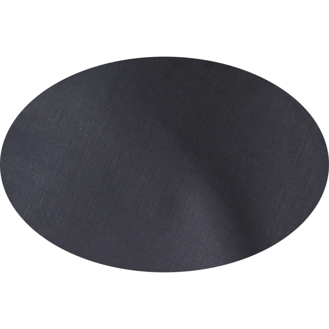 Charcoal slate grey oval linen tablecloth
