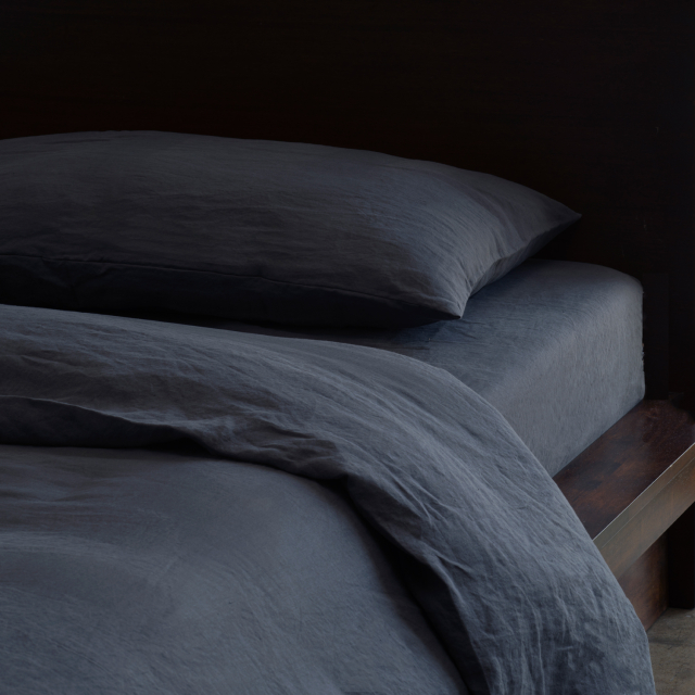 Slate Charcoal Grey Pure Italian Linen Duvet Cover