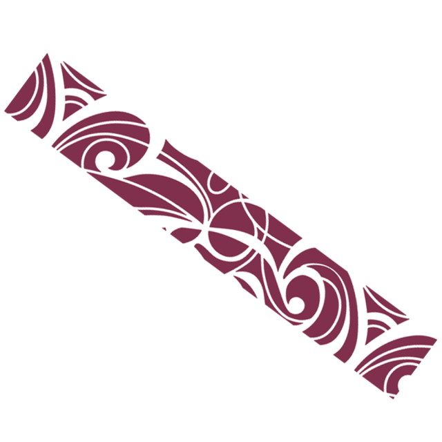 Huddleson dark berry red and white swirl printed Italian linen table runner