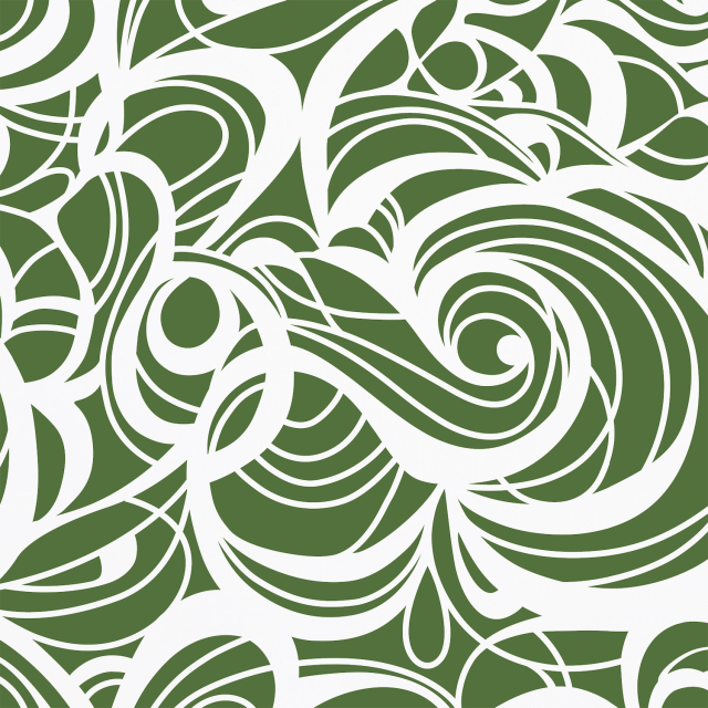 Huddleson green and white swirl printed Italian linen tablecloth