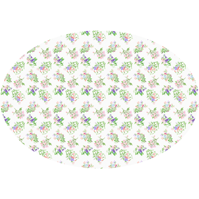 Peony floral oval linen tablecloth