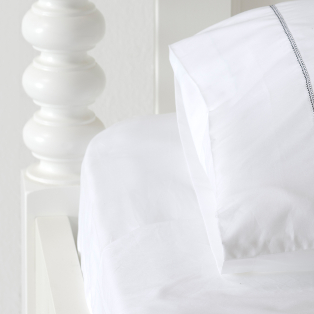 Huddleson White Cotton Percale Fitted Sheet 500 Thread Count