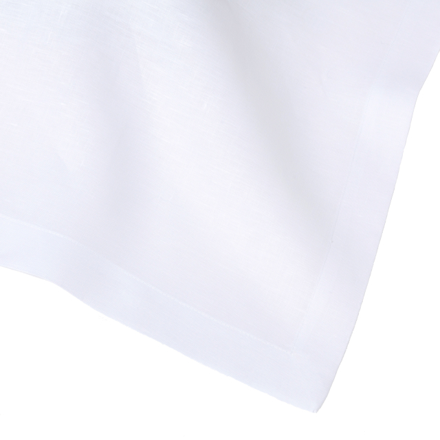 White pure linen rectangular tablecloth