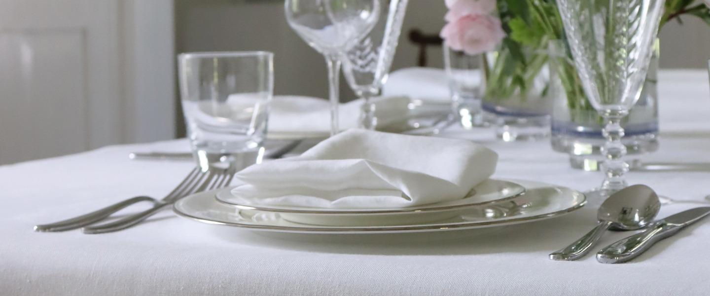 White Linen Tablecloth