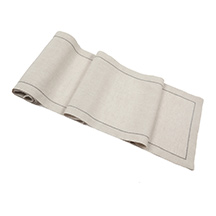 Natural Table Runner Hemstitch <br> $90
