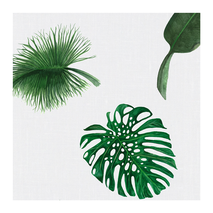 Palm Print Bed and Table Linens Monstera Banana Linen Napkin