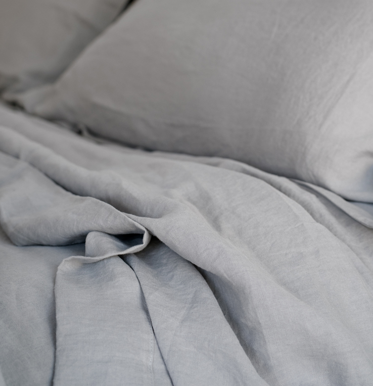 Silver Grey Vintage Washed Linen Sheet Set Great Gifts
