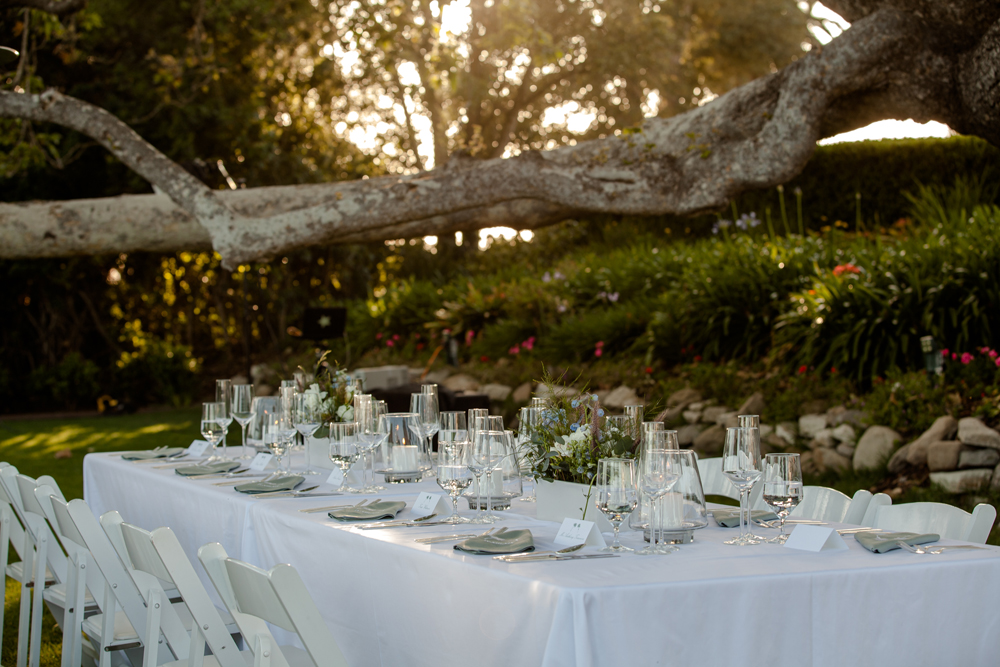 Adamson House Malibu Wedding under the tress by the Pacific Ocean