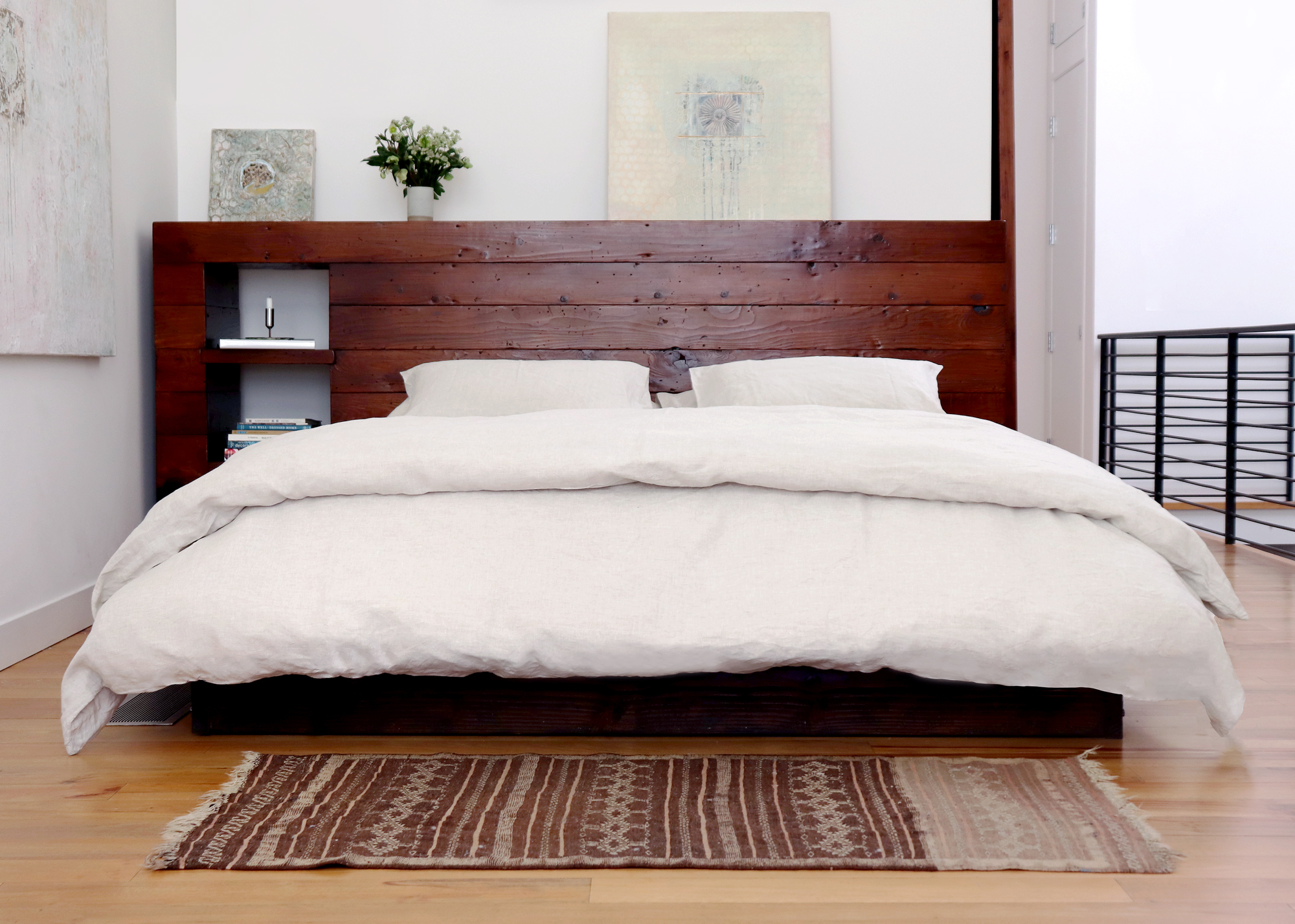 Natural linen duvet cover and sheets beige 