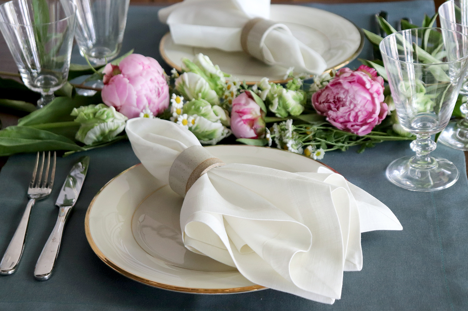 ivory cream linen napkin