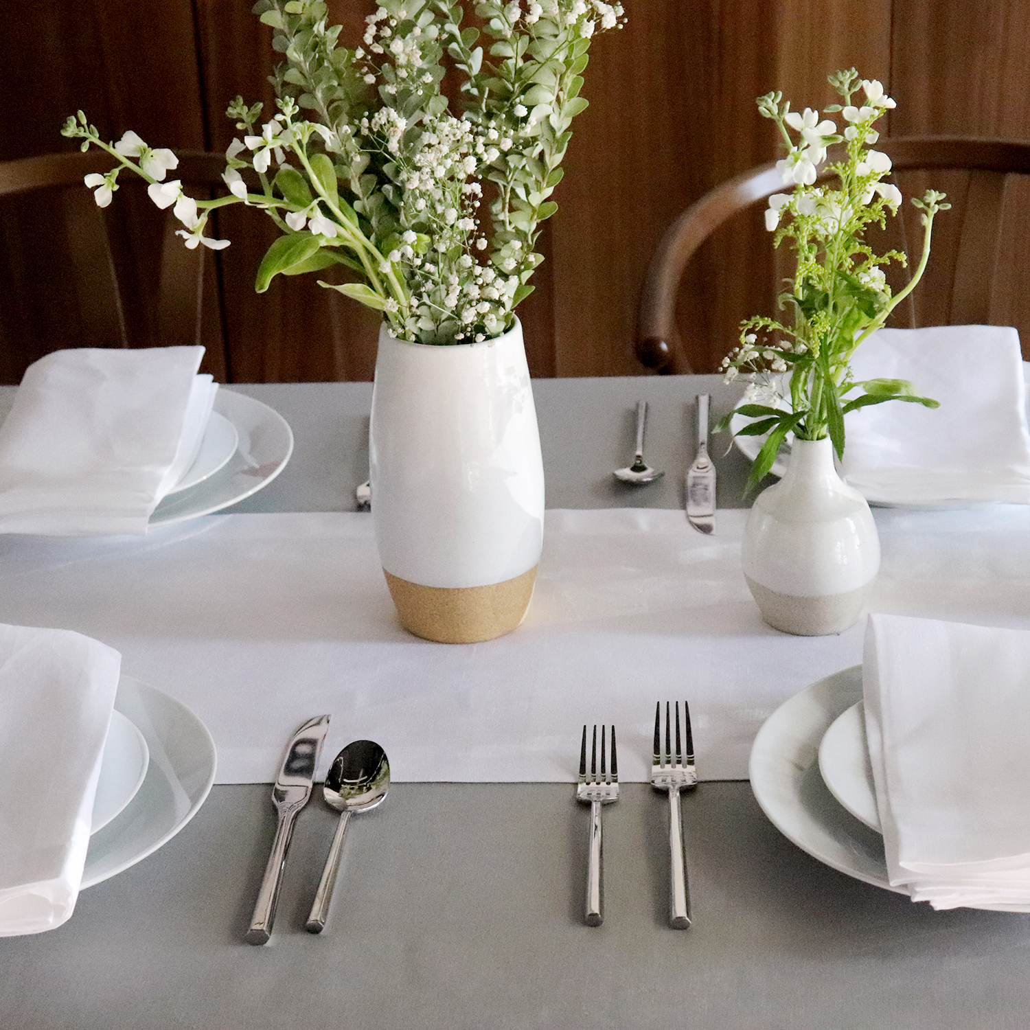 White Linen Table Runner