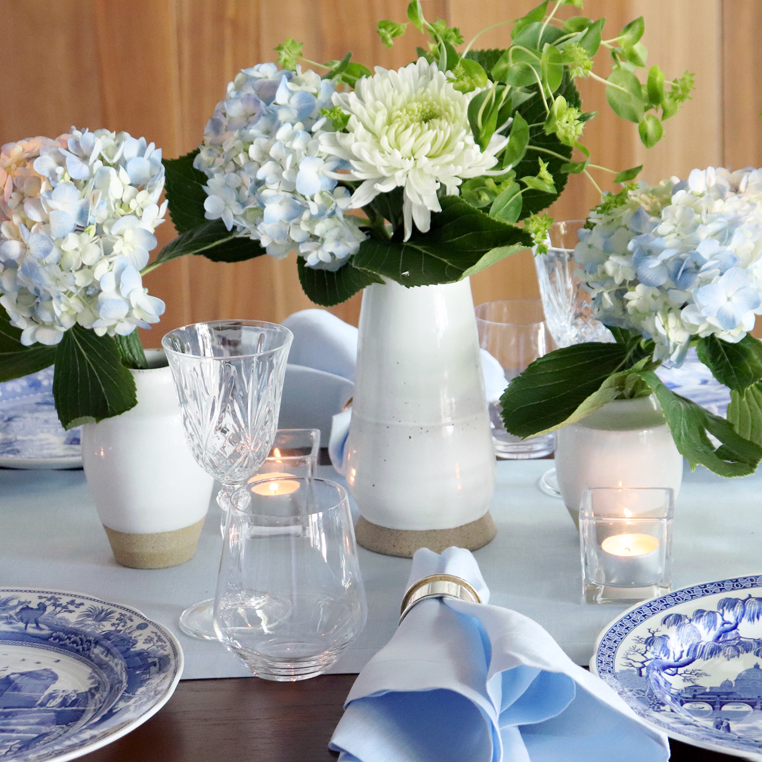 Sky Blue Linen Table Runner